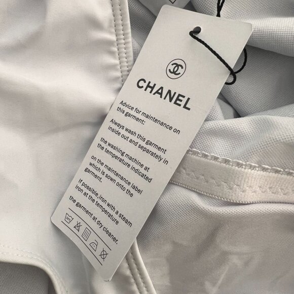 Chanel white black color block one piece bathing suit size M - Picture 6 of 7